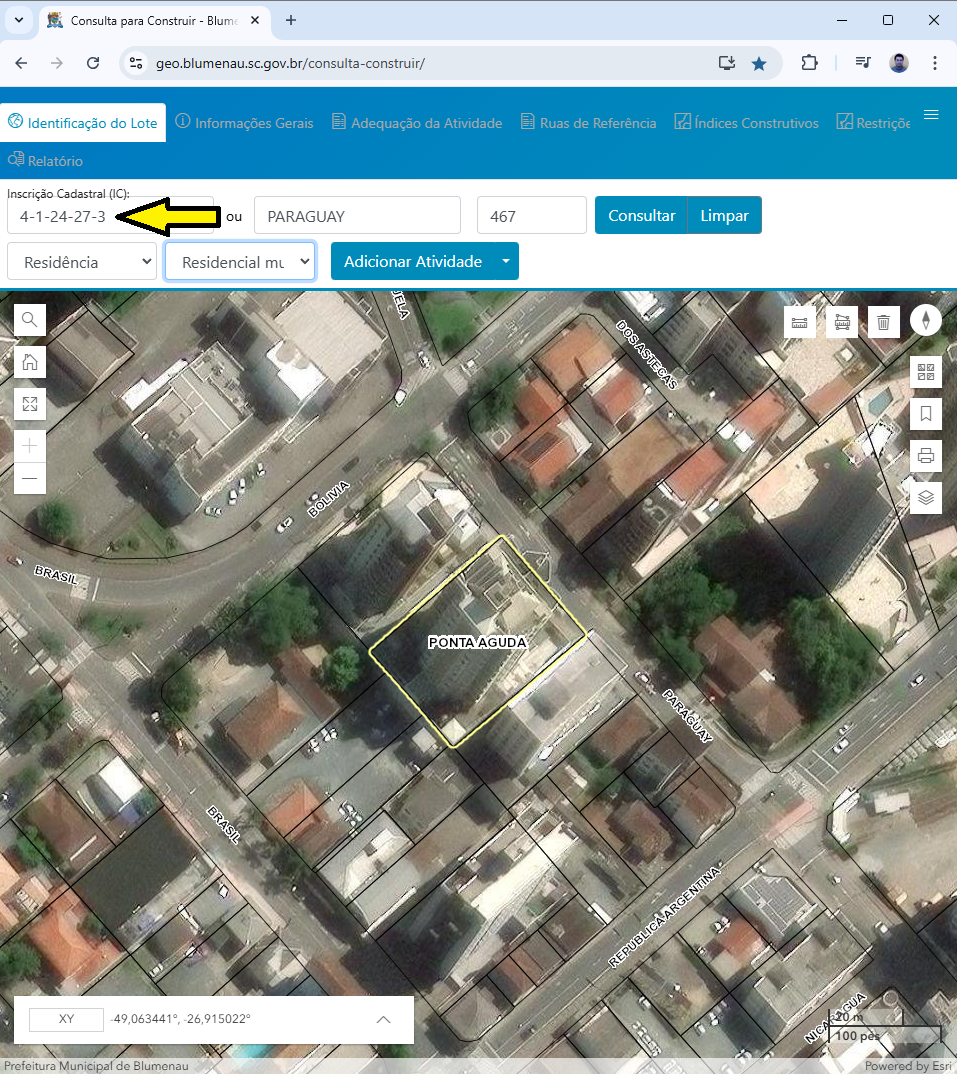 Exemplo de Inscrição Cadastral