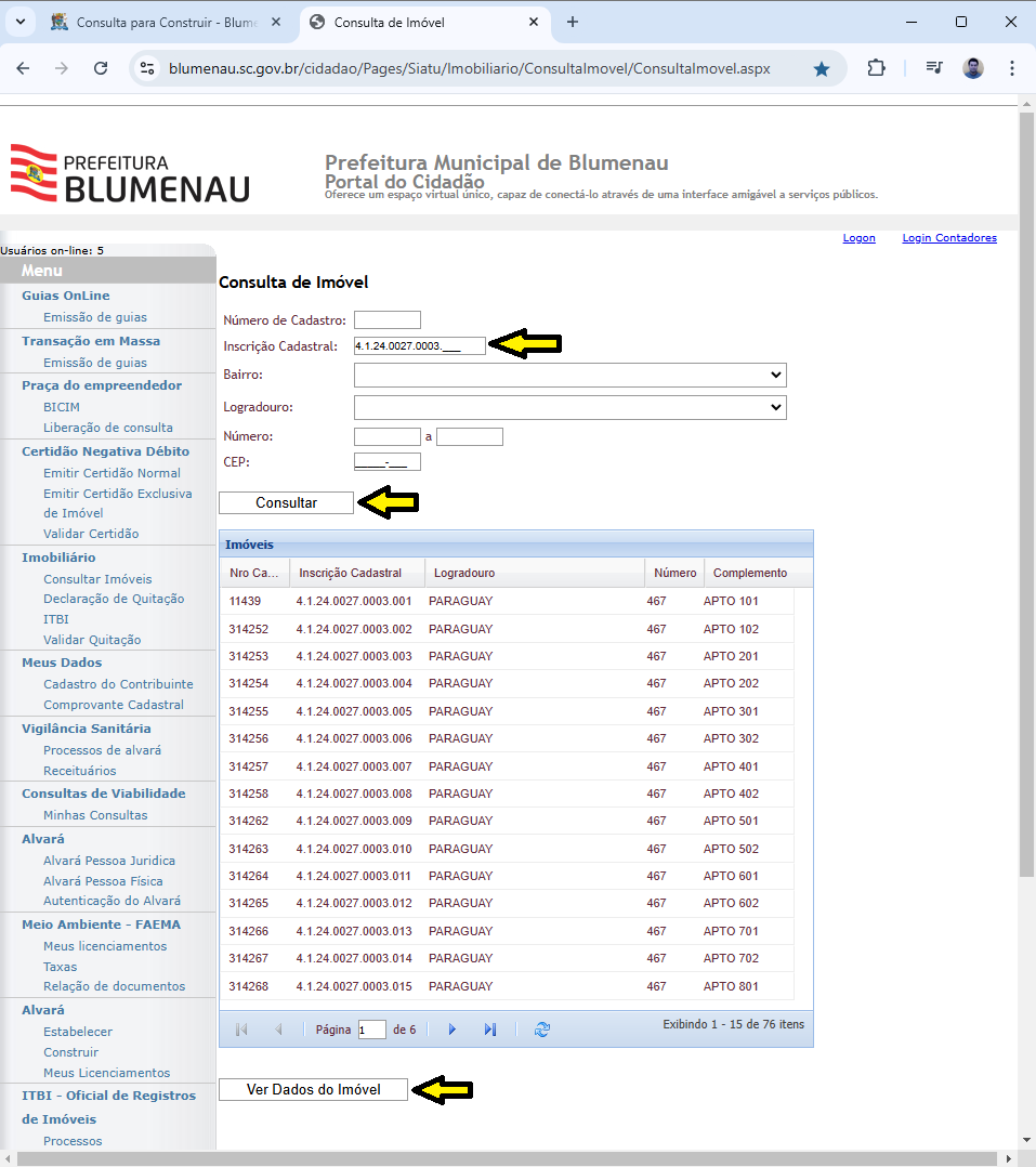Exemplo de Consulta de Imóvel