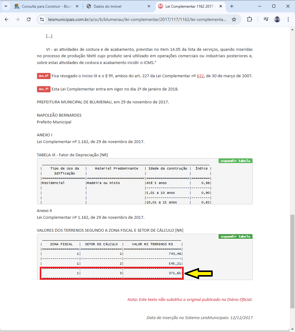 Exemplo Zona e Setor Fiscal